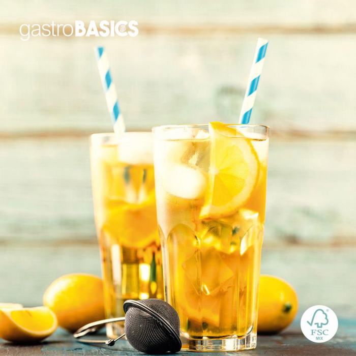 Bio Trinkhalm Papier 19,7cm dunkelblau gestreift Restposten!